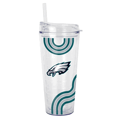 Philadelphia Eagles 22oz Waves Dbl Wall Clear Tumbler
