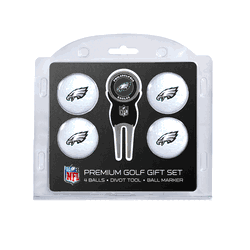 Philadelphia Eagles 4 Ball Gift Set + Divot Tool & Marker