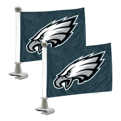 Philadelphia Eagles Ambassador Car Flags - 2 Pack Mini Auto Flags, 4in X 6in