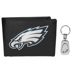 Philadelphia Eagles Bi-fold Wallet & Steel Key Chain