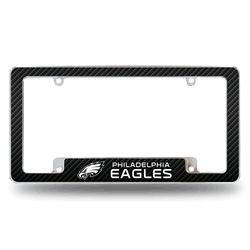 Philadelphia Eagles Black 12" x 6" Chrome All Over Automotive License Plate Frame