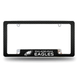 Philadelphia Eagles Black 12" x 6" Chrome All Over Automotive License Plate Frame for Car/Truck/SUV