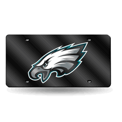 Philadelphia Eagles Black 12" x 6" Laser Cut Tag For Car/Truck/SUV