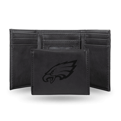 Philadelphia Eagles Black Laser Engraved Faux Leather Trifold