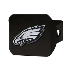 Philadelphia Eagles Black Metal Hitch Cover with Metal Chrome 3D Emblem