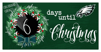 Philadelphia Eagles Chalk Christmas Countdown 6x12 Sign