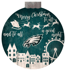 Philadelphia Eagles Christmas Village 12in Wall Art