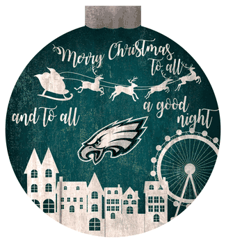 Philadelphia Eagles Christmas Village 12in Wall Art