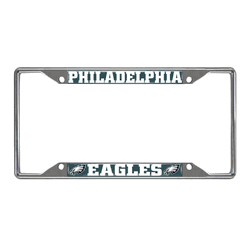 Philadelphia Eagles Chrome Metal License Plate Frame, 6.25in x 12.25in