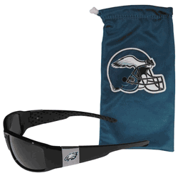 Philadelphia Eagles Chrome Wrap Sunglasses and Bag