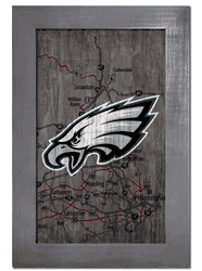 Philadelphia Eagles City Map 11x19 Sign