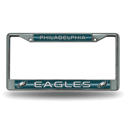 Philadelphia Eagles Classic 12" x 6" Silver Bling Chrome Car/Truck/SUV Auto Accessory