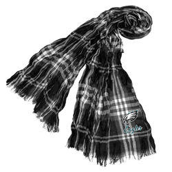 Philadelphia Eagles Crinkle Scarf Plaid Black/Gray