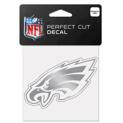 Philadelphia Eagles Decal 4x4 Perfect Cut Metallic Silver