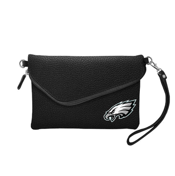 Philadelphia Eagles Fold Over Crossbody Pebble Black