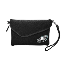 Philadelphia Eagles Fold Over Crossbody Pebble Black