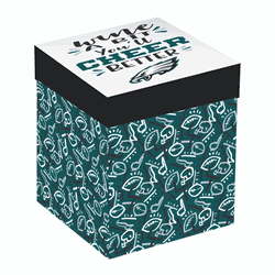 Philadelphia Eagles Glass 17oz Wine Stemless Boxed