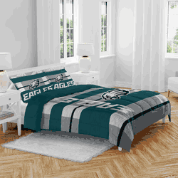 Philadelphia Eagles Heather Stripe 3 PC Full/Queen Bed in a Bag
