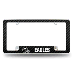 Philadelphia Eagles Helmet Logo 12" x 6" Chrome All Over Automotive License Plate Frame for Car/Truck/SUV