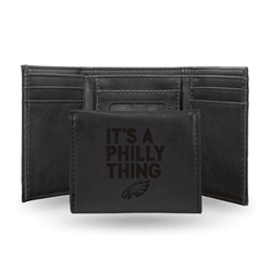 Philadelphia Eagles It's A Philly Thing Slogan Black Laser Engraved Tri-Fold Wallet