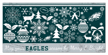 Philadelphia Eagles Merry and Bright 6x12 Sign