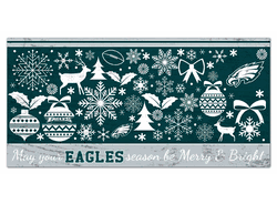 Philadelphia Eagles Merry and Bright 6x12 Sign