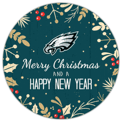 Philadelphia Eagles Merry Christmas & New Year 12in Circle