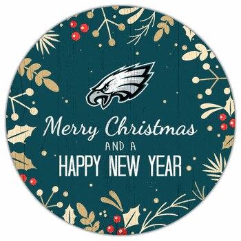 Philadelphia Eagles Merry Christmas & New Year 12in Circle