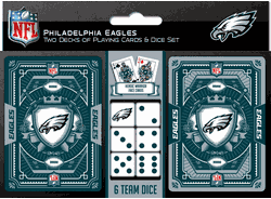 Philadelphia Eagles NFL 2-pack Playing Cards & Dice Set