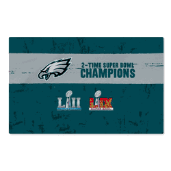 Philadelphia Eagles NFL 2025 Super Bowl LIX Multi Champ Tradition Washable Rug 20X32 Inches