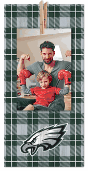 Philadelphia Eagles Plaid Clothespin 6x12 Sign