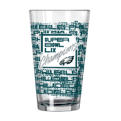 Philadelphia Eagles SB 59 Champions 16oz Roster Pint Glass