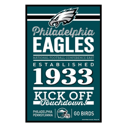 Philadelphia Eagles Sign 11x17 Wood Established Design