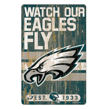 Philadelphia Eagles Sign 11x17 Wood Slogan Design