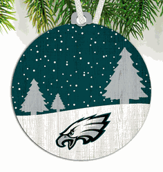 Philadelphia Eagles Snow Scene Ornament