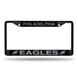 Philadelphia Eagles Standard Black Chrome Frame with Plastic Inserts 12" x 6" Car/Truck Auto Accessory
