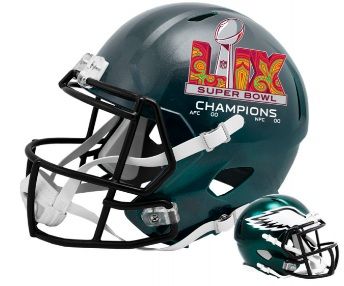 Philadelphia Eagles Super Bowl 59 LIX Championship NFL Full Size Replica Speed Football Helmet