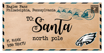 Philadelphia Eagles To Santa 6x12 Sign