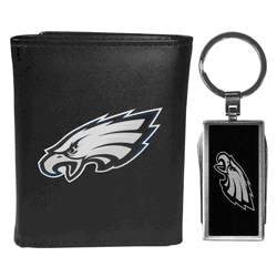 Philadelphia Eagles Tri-fold Wallet & Multitool Key Chain, Black