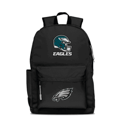 Philadelphia Eagles Two-Logo Campus Backpack, Black, with Gray Zipper