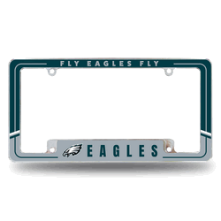 Philadelphia Eagles Two-Tone 12" x 6" Chrome All Over Automotive License Plate Frame