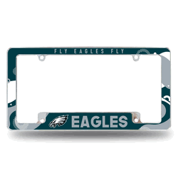 Philadelphia Eagles Wave 12" x 6" Chrome All Over Automotive License Plate Frame