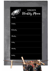 Philadelphia Eagles Weekly Chalkboard with frame & clothespins 11x19 Sign