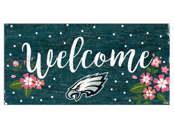 Philadelphia Eagles Welcome Floral 6x12 Sign
