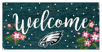 Philadelphia Eagles Welcome Floral 6x12 Sign