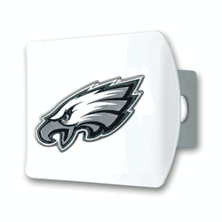 Philadelphia Eagles White Metal Hitch Cover with  3D Color Emblem