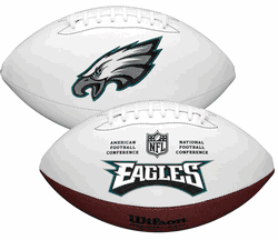 Philadelphia Eagles Wilson NFL Live Signature Autograph White Panel Football