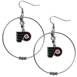 Philadelphia Flyers 2 Inch Hoop Earrings