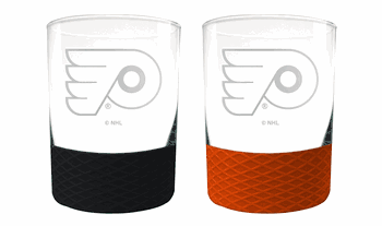Philadelphia Flyers 2pc Laser Etched Commissioner Rocks Glass Set