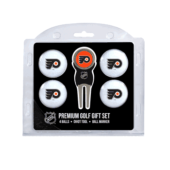 Philadelphia Flyers 4 Ball Gift Set + Divot Tool & Marker